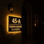 Led Square house name plate