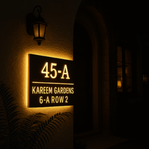 Led Square house name plate