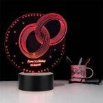 3D Illusion Led Table-Night Light Personalized Anniversary Gift Wedding Ring Ring