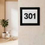 Modern Acrylic Apartment Number Plate – Flat Number Sign 