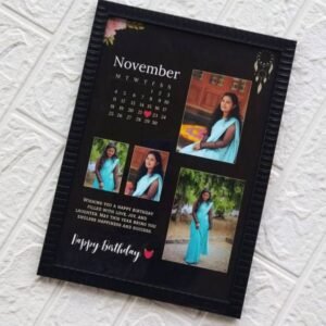 Black Birthday Calendar Photo frame