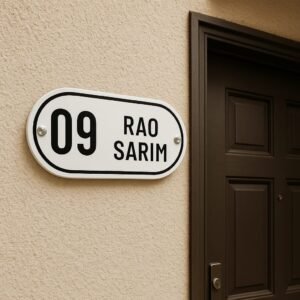 Oval Curve Acrylic House Sign
